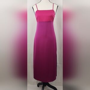 Lulus Elegant Pink/Magenta Spaghetti Strap Sleeveless Color Block Dress …